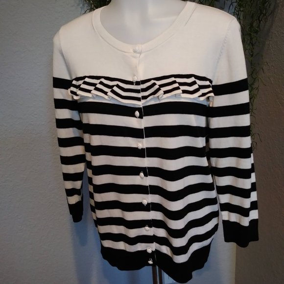 TALBOTS Ruffles & Stripes Sweater - Picture 3 of 14